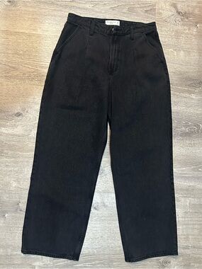 Abercrombie & Fitch Curve Love The Loose High Rise Black Jeans Size 30/10S